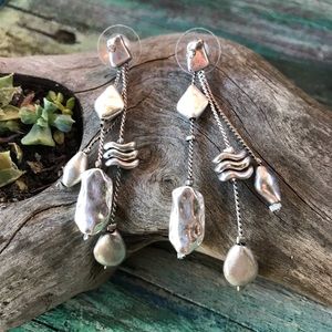Silver dangly earrings